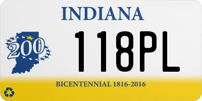 IN license plate 118PL