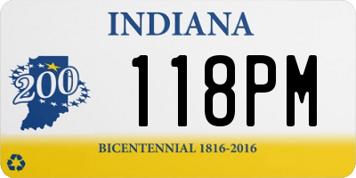 IN license plate 118PM