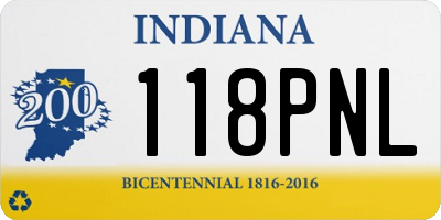 IN license plate 118PNL