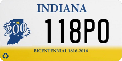 IN license plate 118PO