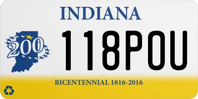 IN license plate 118POU