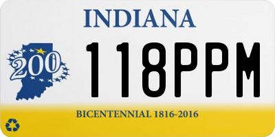 IN license plate 118PPM