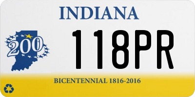 IN license plate 118PR