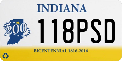 IN license plate 118PSD