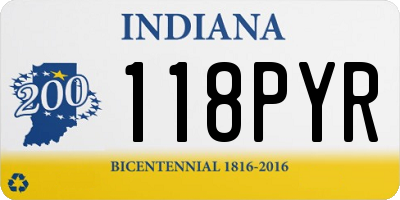 IN license plate 118PYR