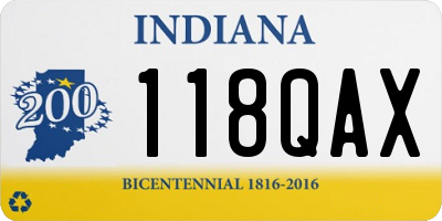 IN license plate 118QAX