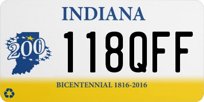 IN license plate 118QFF