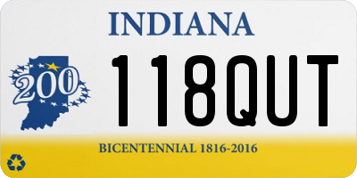 IN license plate 118QUT