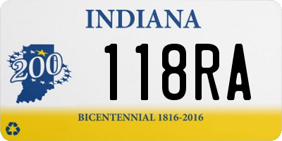 IN license plate 118RA