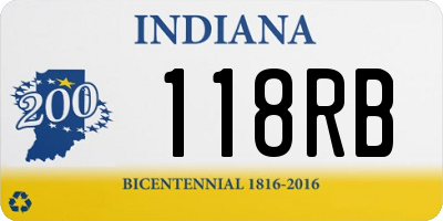 IN license plate 118RB