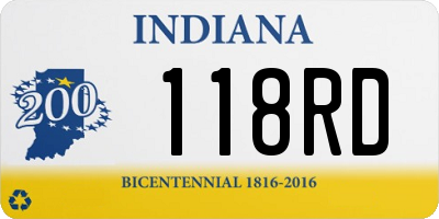 IN license plate 118RD