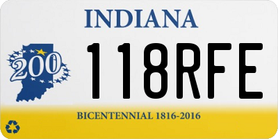 IN license plate 118RFE