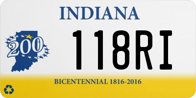 IN license plate 118RI