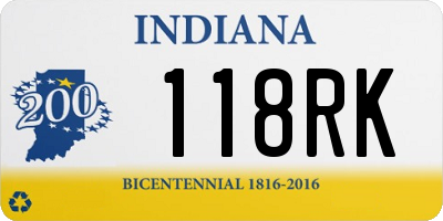 IN license plate 118RK