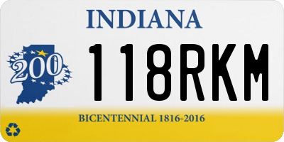 IN license plate 118RKM