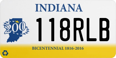 IN license plate 118RLB