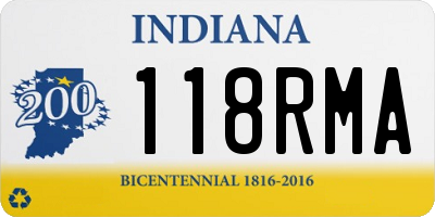 IN license plate 118RMA