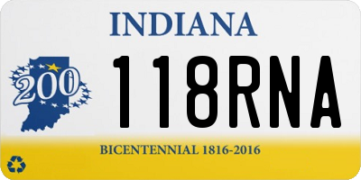 IN license plate 118RNA