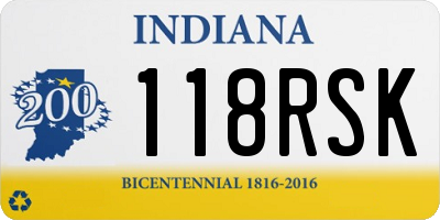 IN license plate 118RSK