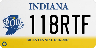 IN license plate 118RTF