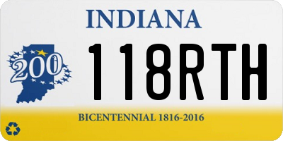 IN license plate 118RTH