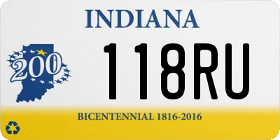 IN license plate 118RU