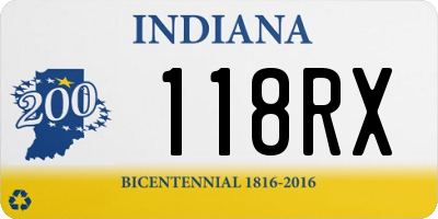 IN license plate 118RX