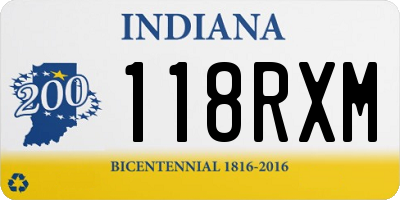 IN license plate 118RXM