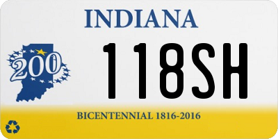 IN license plate 118SH