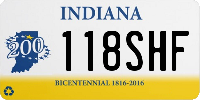 IN license plate 118SHF