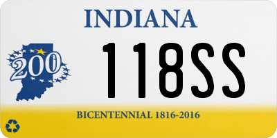 IN license plate 118SS