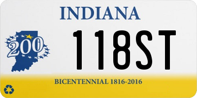 IN license plate 118ST