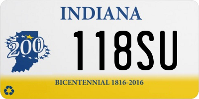 IN license plate 118SU