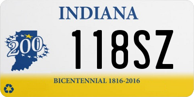 IN license plate 118SZ