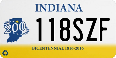 IN license plate 118SZF