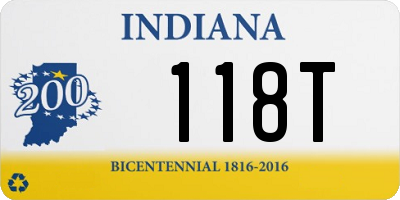 IN license plate 118T