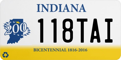 IN license plate 118TAI