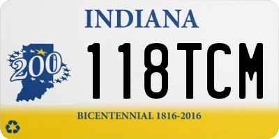 IN license plate 118TCM
