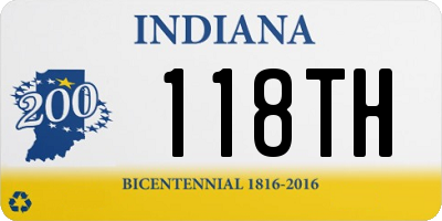 IN license plate 118TH