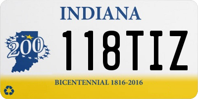 IN license plate 118TIZ