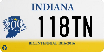 IN license plate 118TN