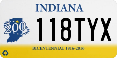 IN license plate 118TYX