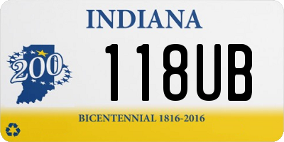 IN license plate 118UB