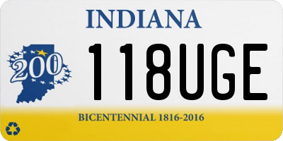 IN license plate 118UGE