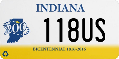 IN license plate 118US