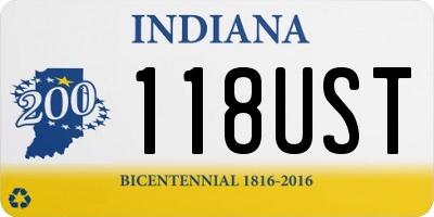 IN license plate 118UST