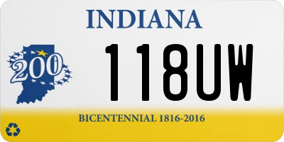 IN license plate 118UW