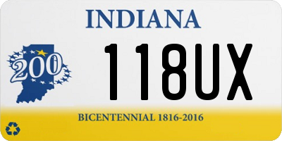 IN license plate 118UX