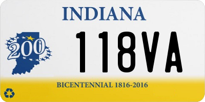 IN license plate 118VA