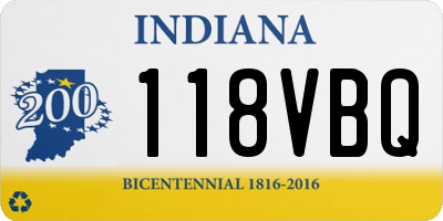 IN license plate 118VBQ